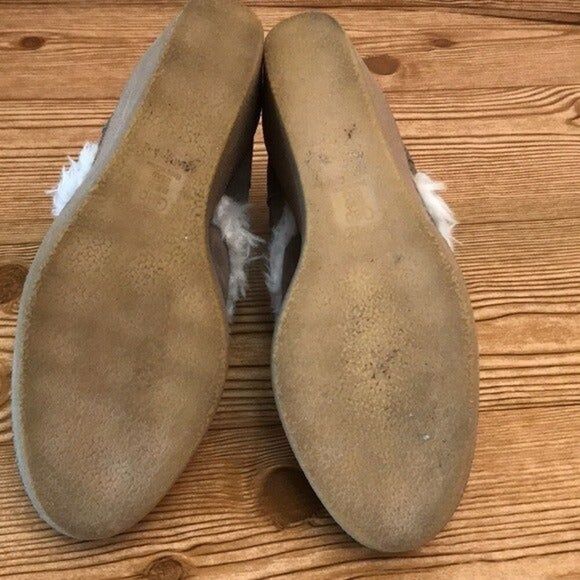 GAP NEW YORK “Gwen Shearling” Tree Bark Suede Wedges Boots ladies size 9 - Picture 9 of 10
